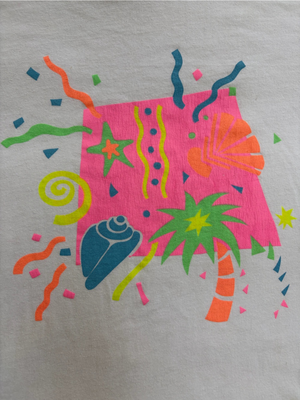 Vintage 80s 90s Neon Beach Graphic T Shirt Single Stitch One Size USA - Picture 2 of 10